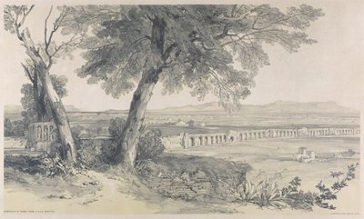 Campagna von Rom von der Villa Mattei, aus Ansichten von Rom und seiner Umgebung, 1841 von Edward Lear